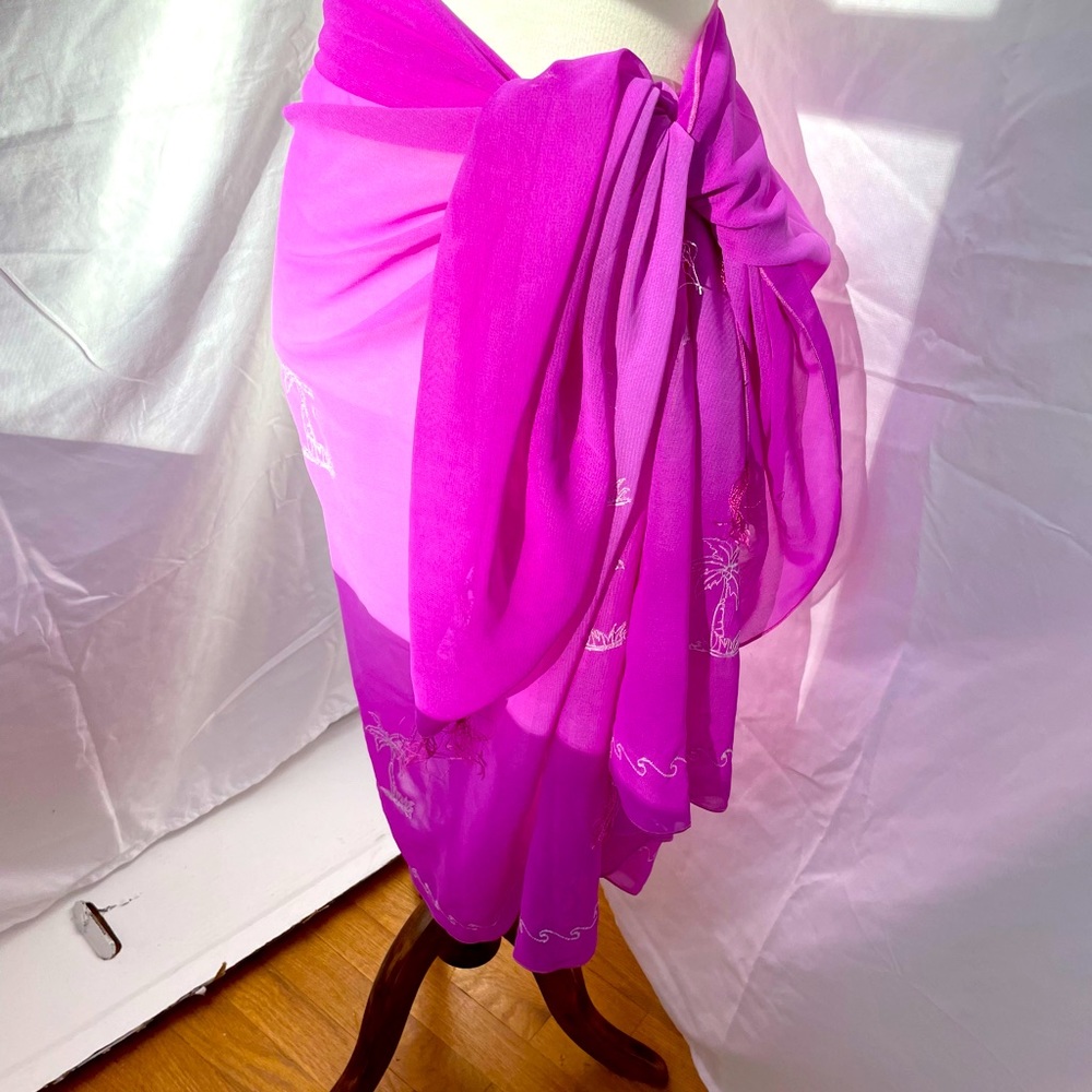 Fuchsia Patel wrap pashmina NWOT, tropical pink